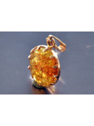 "14K 585 Pendentif Ambre Or Rose Vintage d'Authenticité" vpab001